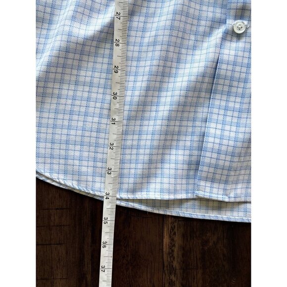 Jos A Bank Reserve Men's White & Light Blue Casual Buttoned Shirt - Picture 6 of 6